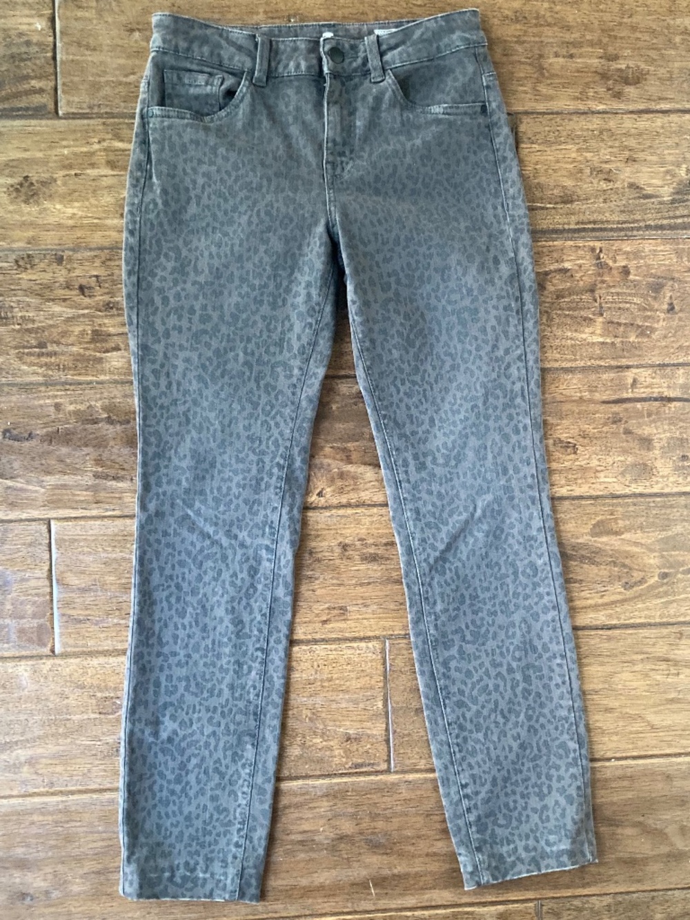 TOM TAILOR Alexa Slim Fit Tan Brown Cheetah Print Denim Jeans Women Size 27